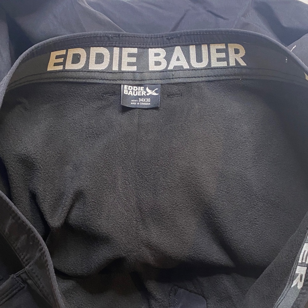 Eddie Bauer Men's Black Fleece Lined Pants Size 34X30 - Picture 13 of 13